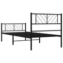 vidaXL fekete fém ágykeret fej- és lábtámlával 80 x 200 cm