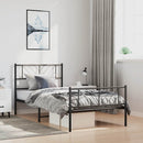 vidaXL fekete fém ágykeret fej- és lábtámlával 100 x 190 cm
