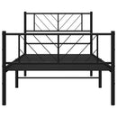 vidaXL fekete fém ágykeret fej- és lábtámlával 100 x 190 cm