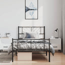 vidaXL fekete fém ágykeret fej- és lábtámlával 100 x 190 cm