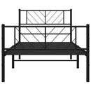 vidaXL fekete fém ágykeret fej- és lábtámlával 100 x 200 cm