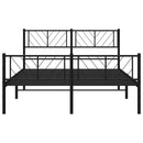 vidaXL fekete fém ágykeret fej- és lábtámlával 120 x 200 cm