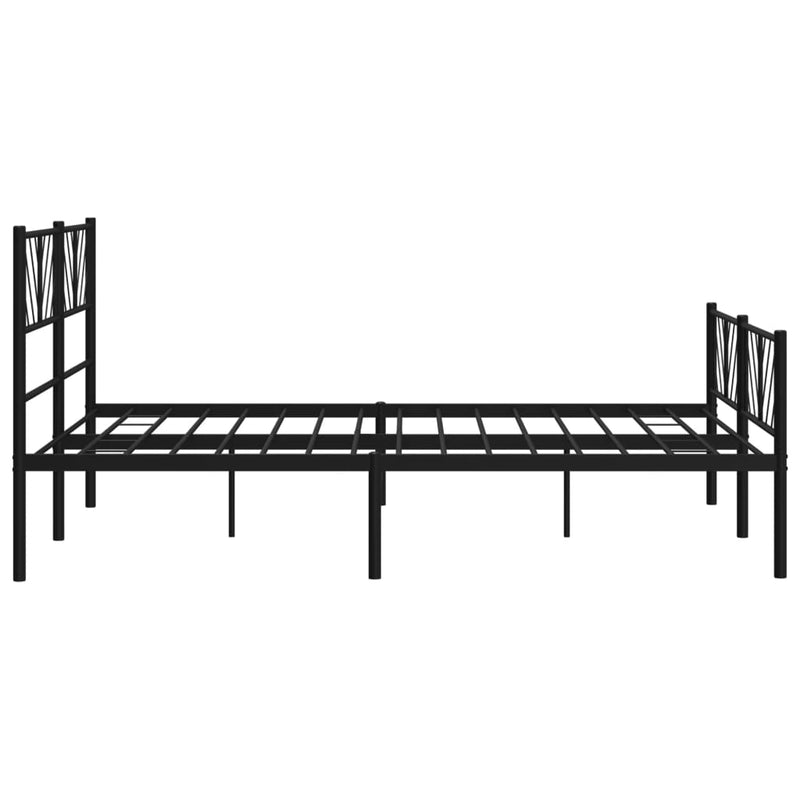vidaXL fekete fém ágykeret fej- és lábtámlával 120 x 200 cm