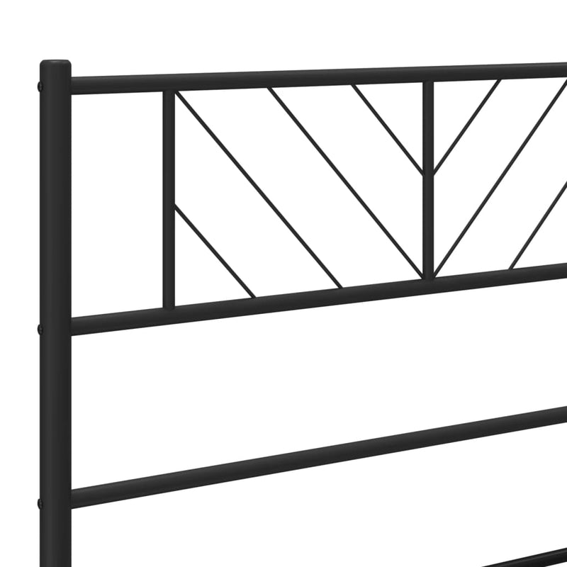 vidaXL fekete fém ágykeret fej- és lábtámlával 120 x 200 cm