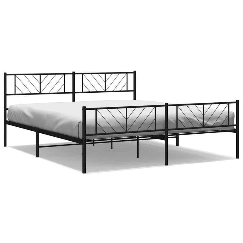 vidaXL fekete fém ágykeret fej- és lábtámlával 183 x 213 cm