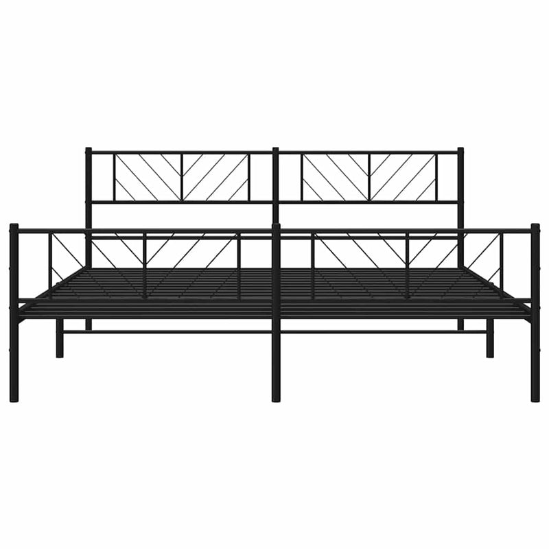 vidaXL fekete fém ágykeret fej- és lábtámlával 183 x 213 cm