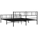 vidaXL fekete fém ágykeret fej- és lábtámlával 183 x 213 cm