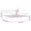 vidaXL fekete fém ágykeret fej- és lábtámlával 183 x 213 cm