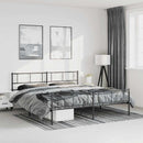 vidaXL fekete fém ágykeret fej- és lábtámlával 193 x 203 cm