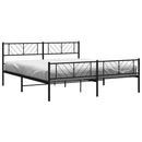 vidaXL fekete fém ágykeret fej- és lábtámlával 193 x 203 cm