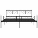 vidaXL fekete fém ágykeret fej- és lábtámlával 193 x 203 cm