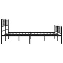 vidaXL fekete fém ágykeret fej- és lábtámlával 193 x 203 cm
