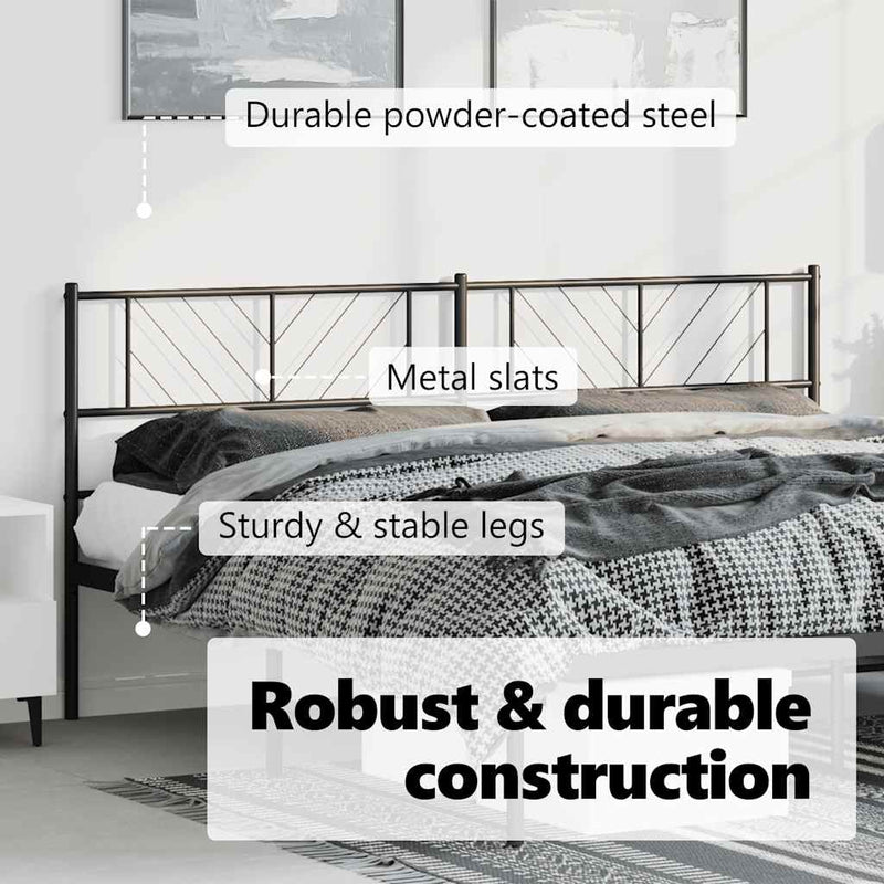 vidaXL fekete fém fejtámla 193 cm