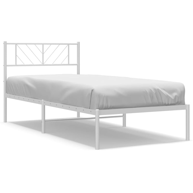 vidaXL fehér fém ágykeret fejtámlával 90x200 cm