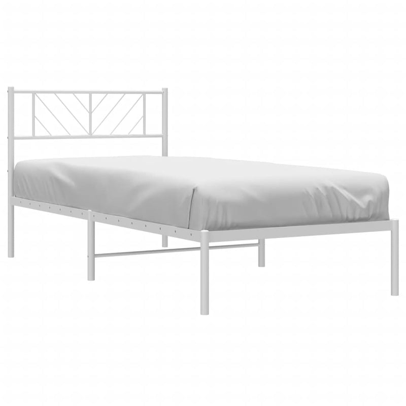 vidaXL fehér fém ágykeret fejtámlával 90x200 cm