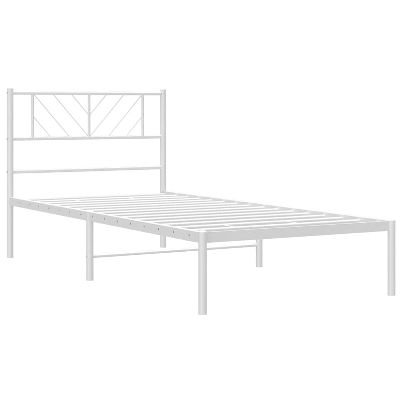 vidaXL fehér fém ágykeret fejtámlával 90x200 cm