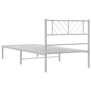 vidaXL fehér fém ágykeret fejtámlával 90x200 cm
