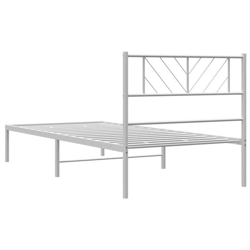 vidaXL fehér fém ágykeret fejtámlával 90x200 cm
