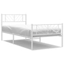 vidaXL fehér fém ágykeret fej- és lábtámlával 75 x 190 cm