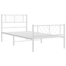 vidaXL fehér fém ágykeret fej- és lábtámlával 75 x 190 cm