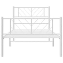 vidaXL fehér fém ágykeret fej- és lábtámlával 75 x 190 cm