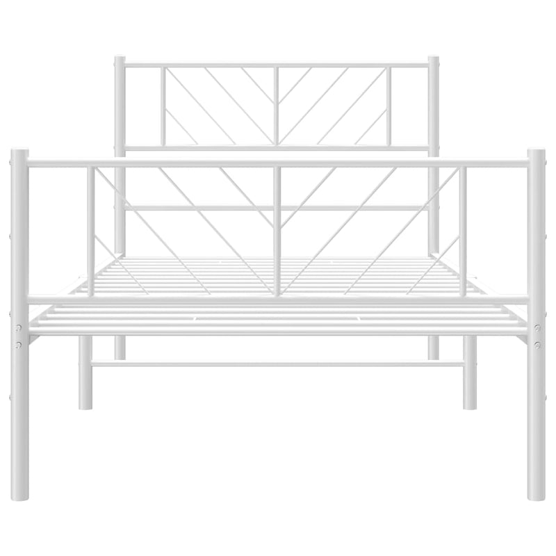 vidaXL fehér fém ágykeret fej- és lábtámlával 80x200 cm