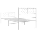 vidaXL fehér fém ágykeret fej- és lábtámlával 100x200 cm