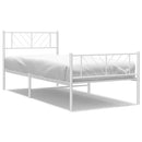 vidaXL fehér fém ágykeret fej- és lábtámlával 107 x 203 cm