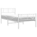 vidaXL fehér fém ágykeret fej- és lábtámlával 107 x 203 cm