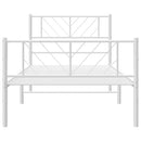 vidaXL fehér fém ágykeret fej- és lábtámlával 107 x 203 cm