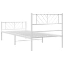 vidaXL fehér fém ágykeret fej- és lábtámlával 107 x 203 cm