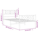 vidaXL fehér fém ágykeret fej- és lábtámlával 107 x 203 cm
