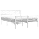 vidaXL fehér fém ágykeret fej- és lábtámlával 135x190 cm