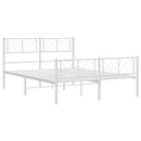 vidaXL fehér fém ágykeret fej- és lábtámlával 135x190 cm
