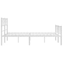 vidaXL fehér fém ágykeret fej- és lábtámlával 135x190 cm