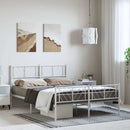 vidaXL fehér fém ágykeret fej- és lábtámlával 150x200 cm