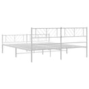 vidaXL fehér fém ágykeret fej- és lábtámlával 183 x 213 cm