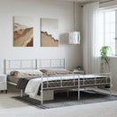 vidaXL fehér fém ágykeret fej- és lábtámlával 193 x 203 cm
