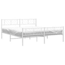 vidaXL fehér fém ágykeret fej- és lábtámlával 193 x 203 cm