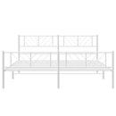 vidaXL fehér fém ágykeret fej- és lábtámlával 193 x 203 cm