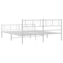 vidaXL fehér fém ágykeret fej- és lábtámlával 193 x 203 cm
