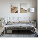 vidaXL fehér fém ágykeret fej- és lábtámlával 193 x 203 cm