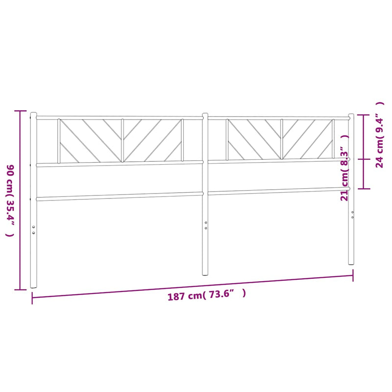 vidaXL fehér fém fejtámla 180 cm