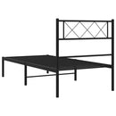 vidaXL fekete fém ágykeret fejtámlával 75 x 190 cm
