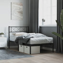 vidaXL fekete fém ágykeret fejtámlával 75 x 190 cm