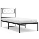 vidaXL fekete fém ágykeret fejtámlával 80 x 200 cm