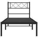 vidaXL fekete fém ágykeret fejtámlával 80 x 200 cm