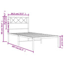 vidaXL fekete fém ágykeret fejtámlával 80 x 200 cm