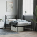 vidaXL fekete fém ágykeret fejtámlával 90 x 190 cm