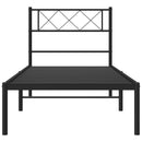 vidaXL fekete fém ágykeret fejtámlával 90 x 200 cm